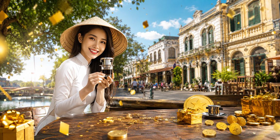 Cờ bạc và cá cược tại Hà Nội với hình ảnh nón lá truyền thống Việt Nam
