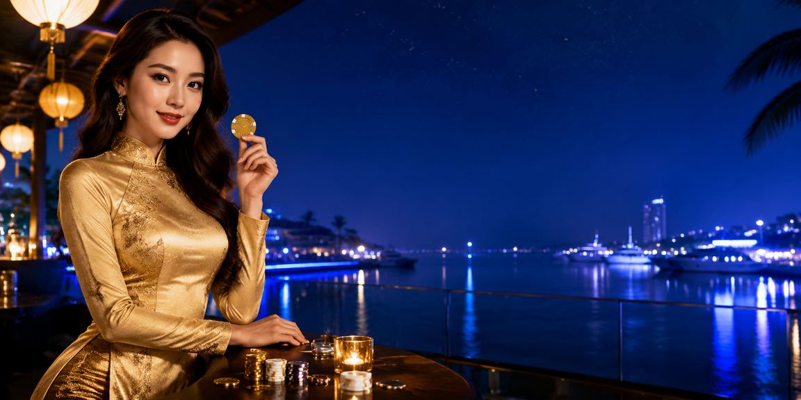 Người phụ nữ mặc áo dài tại Nha Trang theo dõi kết quả cá cược trên điện thoại